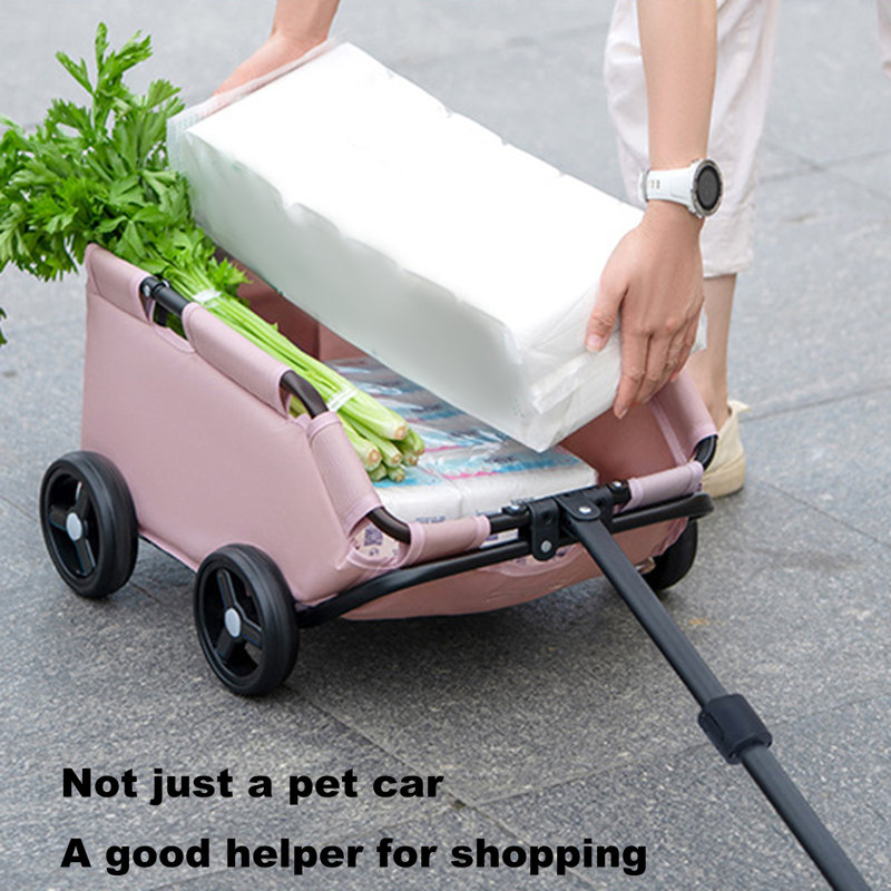Chariot pour poussette pour animaux 4 roues pliante pour petits chiens