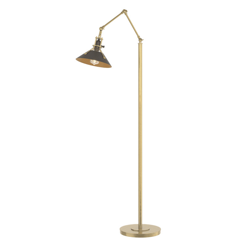 Henry 60.8" Task Floor Lamp, Modern Brass, Dark Smoke