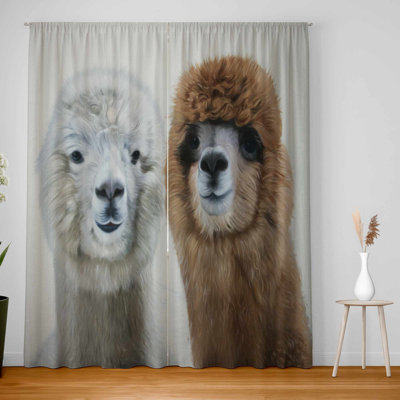 Two Lamas Blackout Window Curtain Pair - Home Decor Elegance