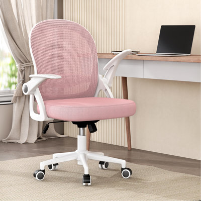 Ergonomic Mesh Desk Chair, Swivel Office Chair with Flip-Up Armrests, Medium Size