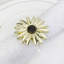 Rond de serviette en métal plaqué or tournesol, ensemble de 4