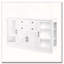 Buffet 58,3 po moderne avec 4 portes et 2 tiroirs, tablettes réglables, prise de courant, panneaux en acrylique, poignées en alliage d'aluminium-992236317