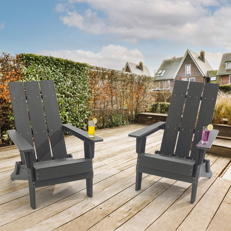 Chaise Adirondack pliante en plastique / résine, gris
