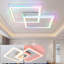 Perspections Led Ceiling Light 2 Flames Dimmable & Rgb Colour Change White Geometric 35W