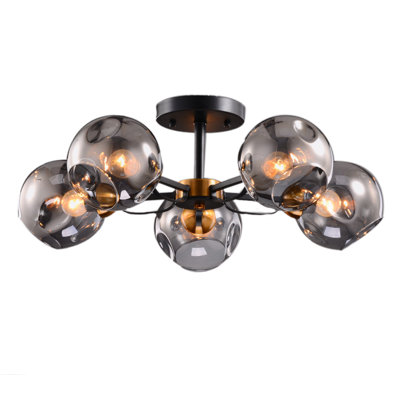 Rotan Glass Semi Flush Mount