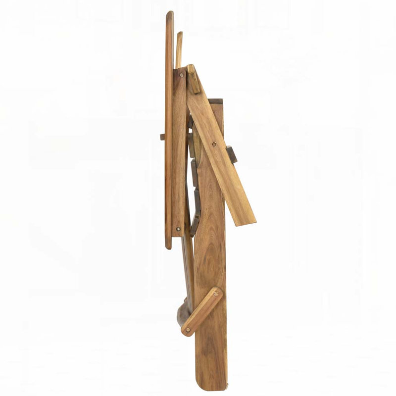 Angeliz Wood Outdoor Lounge Chair, Natural Stained