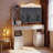 Vanity Desk With Mirror And Lights,Makeup Vanity With  2 Usb Power Strip, Vanity Set With Three Drawers And Two Cabinet, 7 Lights With 3 Lights Colors, Foldable Three-Sided Mirror(White)