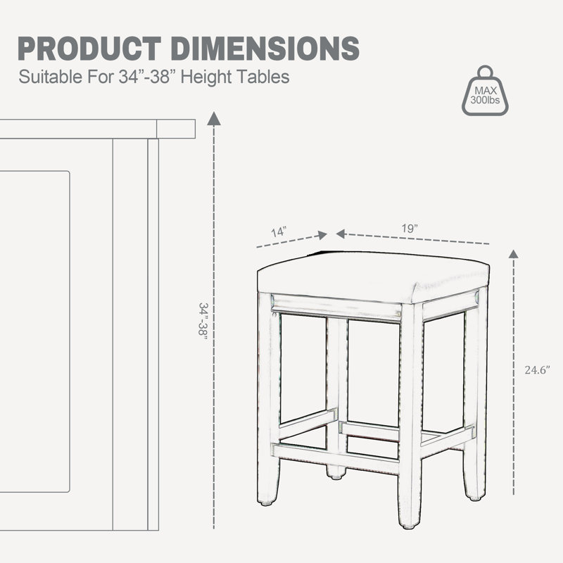 Tabouret de bar 24 po Yerly, Siège blanc / structure en bois