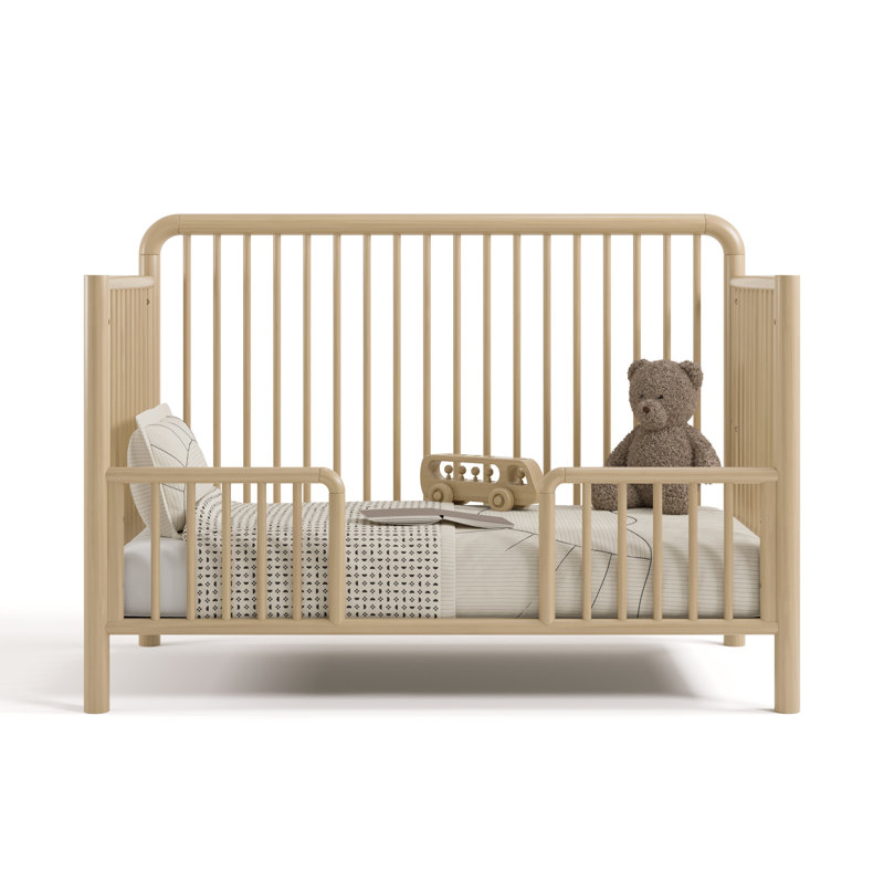 Porto Deluxe 5-in-1 Convertible Crib with Bonus Toddler Guardrail , Driftwood