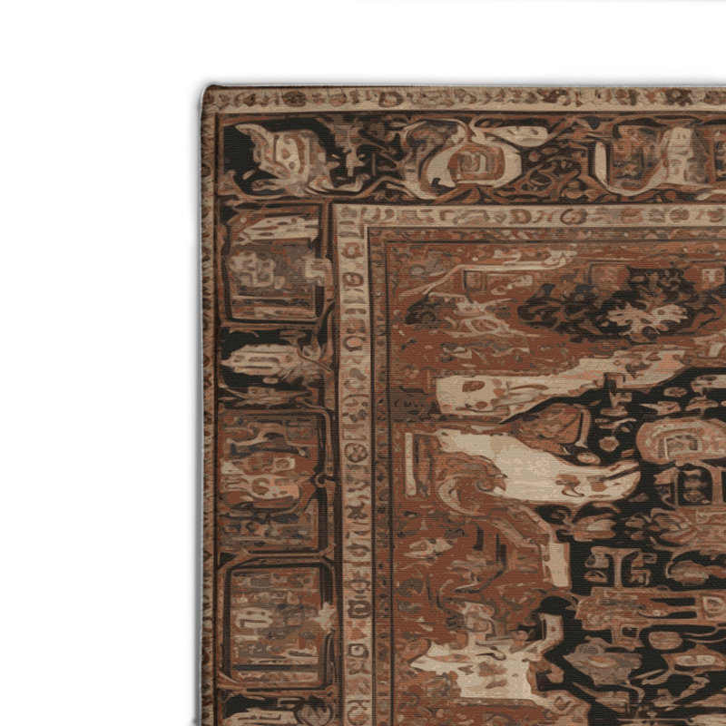Tapis d'intérieur et d'extérieur brun Persian, Rectangulaire 2 pi x 3 pi