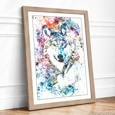 Wolf In Colour Burst Modern - Print