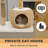 Kelston 40.5" Cat Tree for Indoor Small Cats, Woven Cattail Fabric