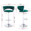 Ensemble de 2 tabourets de bar, avec repose-pieds chromé et base pivotante en velours à hauteur réglable et tabouret de bar simple chromé-1706181897-1706181902
