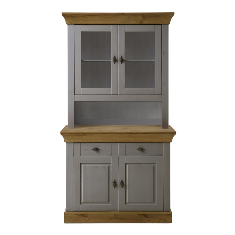 Kelly Display Cabinet, Grey/Leach-coloured