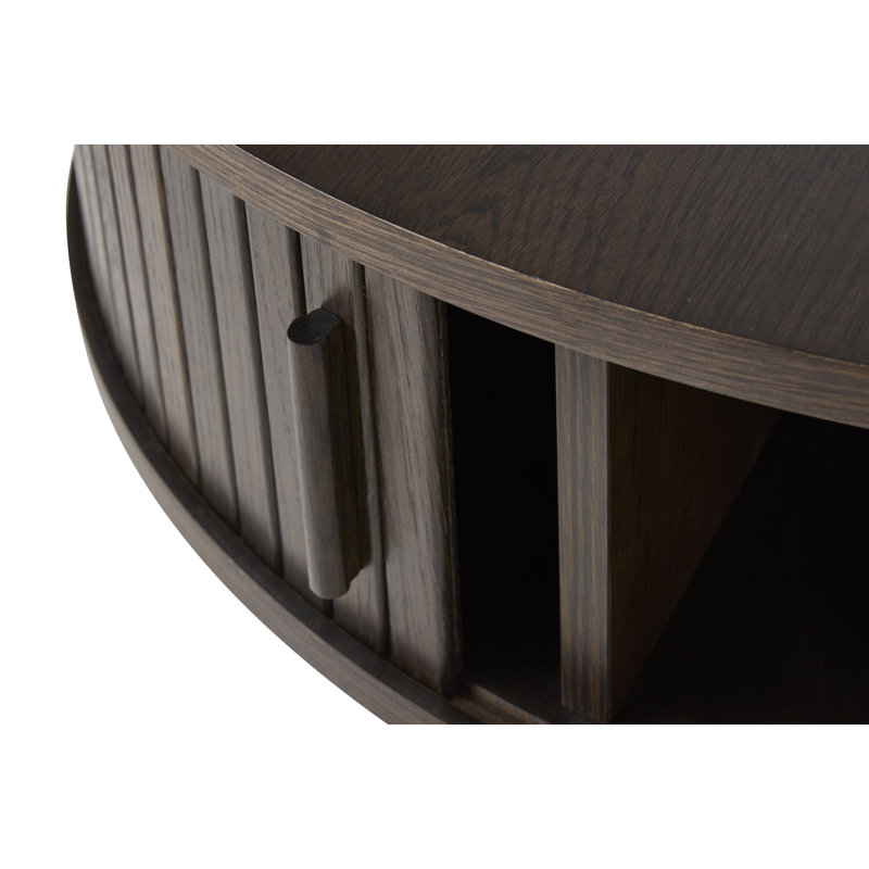 Tarcha Coffee Table with Storage, Dark Brown Wood