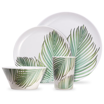 16 Piece Melamine Dinnerware Set - Service for 4