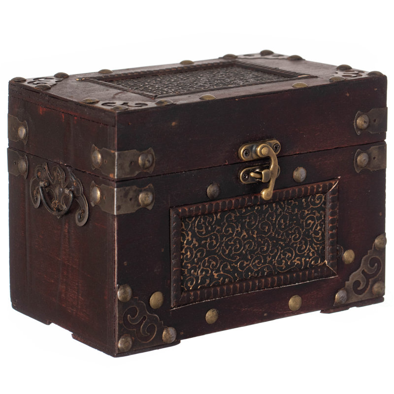 Decorative Vintage Wooden Index and Recipe Card Box – Rustic Organizer