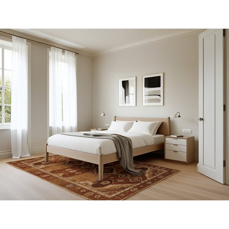 Tapis brun lavable à la machine, Rectangle 5 pi x 7 pi