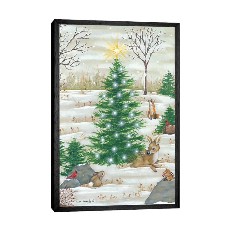 Baby Deer by Lisa Kennedy - Painting on Canvas, Black Floater Framed, 101.6cm H x 66.04cm W x 3.81cm D