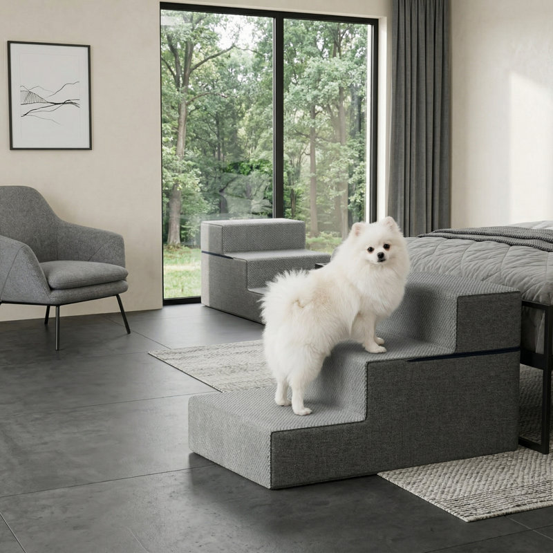 Grands escaliers pour grands lits - Marches extra larges pour permettre aux grands chiens de monter sur un grand lit