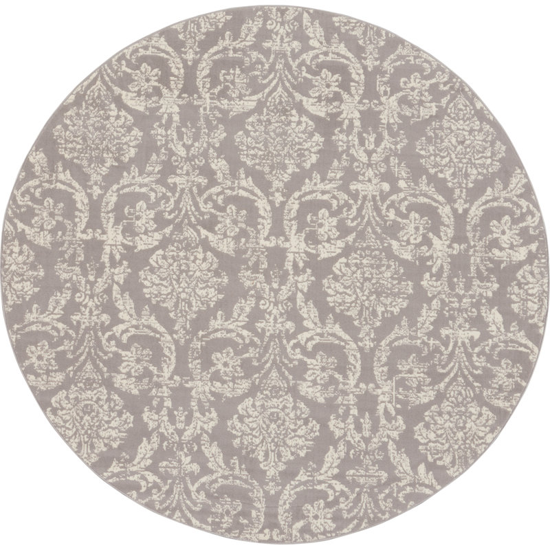 Yurig Abstract Indoor Rug, Round 8'