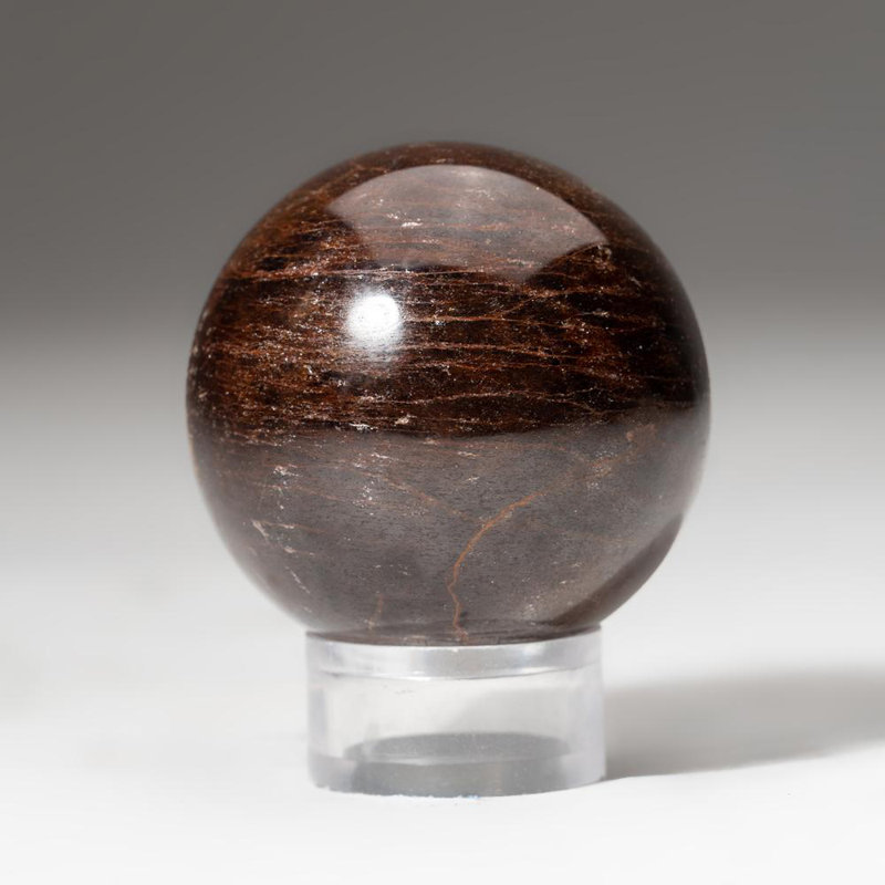 Polished Polychrome Sphere from Madagascar, 2.75" H x 2.75" W x 2.75" D, Gray/Black