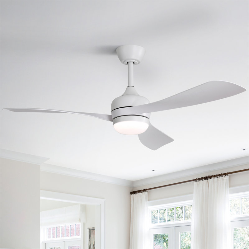 52-Inch Ceiling Fan With 3 ABS Blades, White, White
