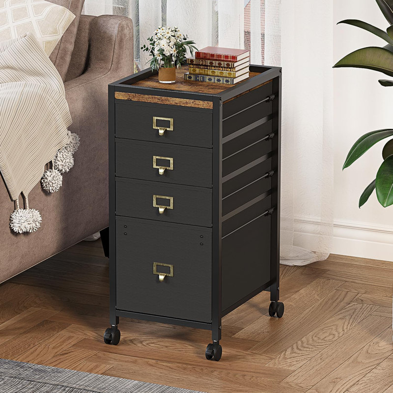 30cm Wide 4 -Drawer Mobile File Cabinet