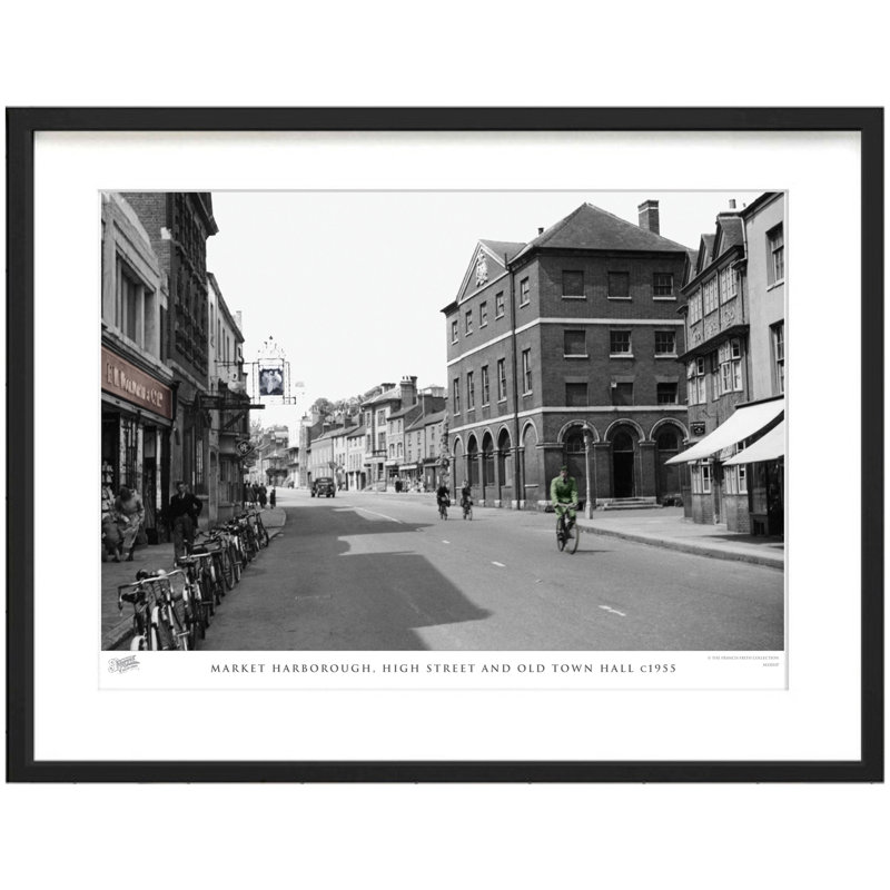 Market Harborough, High Street And Old Town Hall C1955 - Single Picture Frame Print, 43.5cm H x 53.4cm W x 2.3cm D