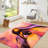 Modern Abstract Design Non Woven Thin Type Printed Rug Ideal for High Traffic Areas in Vibrant Hues-126173098