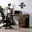 Armoire de bureau en chêne vieilli et noir - 1 style rustique avec compartiment ouvert et mobilité, H 18,5 po x l 19,5 po l 16,5 po classeur 1, pour bureau, tablettes, facile 18,5 po 19,5 po 16,5 po