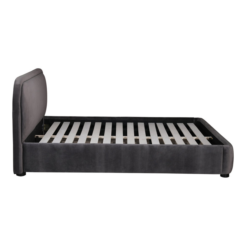Shonda Upholstered Low Profile Platform Bed, Oatmeal, King
