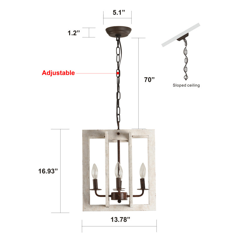 Lustre géométrique à 4 lumières Didem Oaks, Blanc