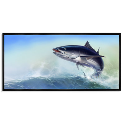 Thon sautant de la mer II - décoration murale nautique et côtière en toile