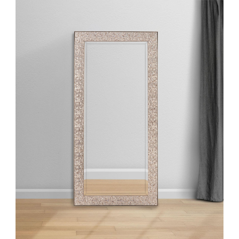 32 x 66 Inch Rectangular Floor Mirror Silver, Silver, 67.5" H x 33.5" W