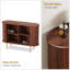 Buffet 47,2 "Mid Century Modern Buffet - Armoire de rangement à porte coulissante en chêne avec tablettes réglables