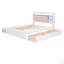 Lit plateforme en bois grand avec tête de lit, tablettes et 4 tiroirs (lit)
