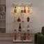 Vitrine en verre trempé, lumière / serrure multicolore, pieds réglables - blanc-130492344