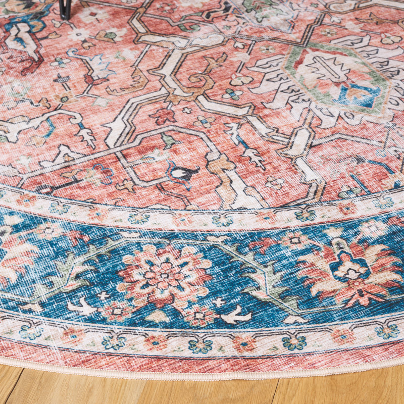 Masja Performance Machine Washable Oriental Rug, Round 6'