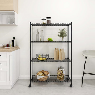Seden 90cm W Metal Shelving Unit with Wheels