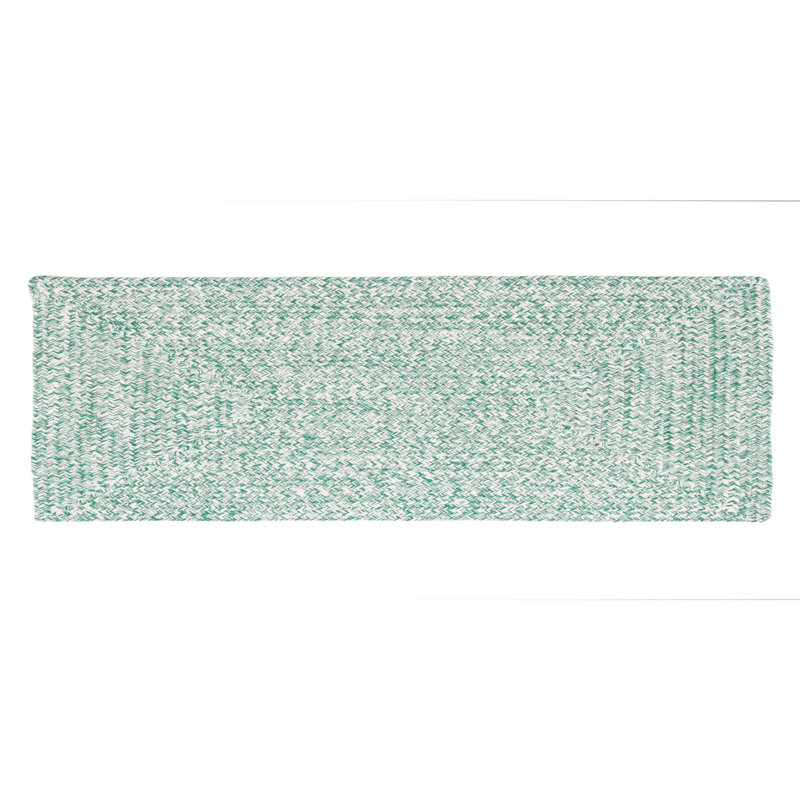 Tapis vert réversible tressé à la main, Tapis de couloir 2 pi x 6 pi