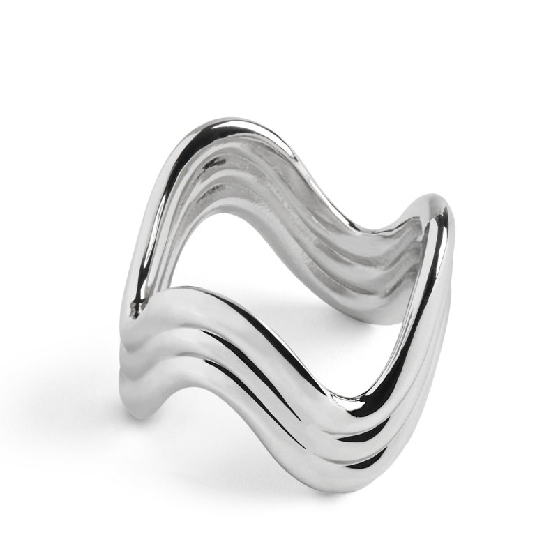 Ripple Napkin Rings, Platinum