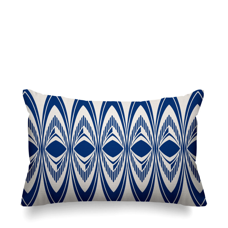 Coussin décoratif intérieur / extérieur Chinasa Tribal, Bleu
