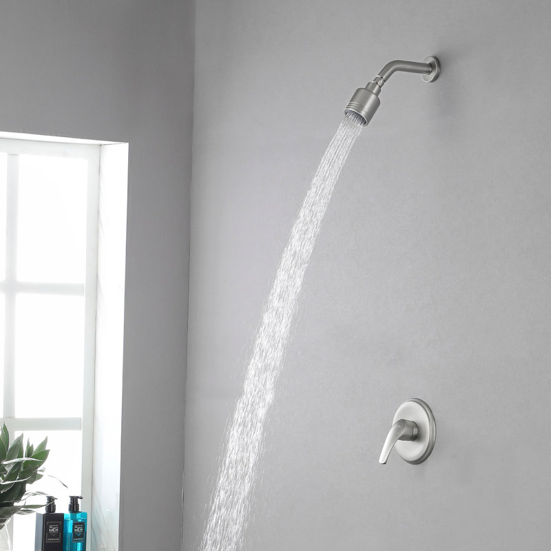 Complete Shower System with Rough in-Valve, Brushed Nickel
