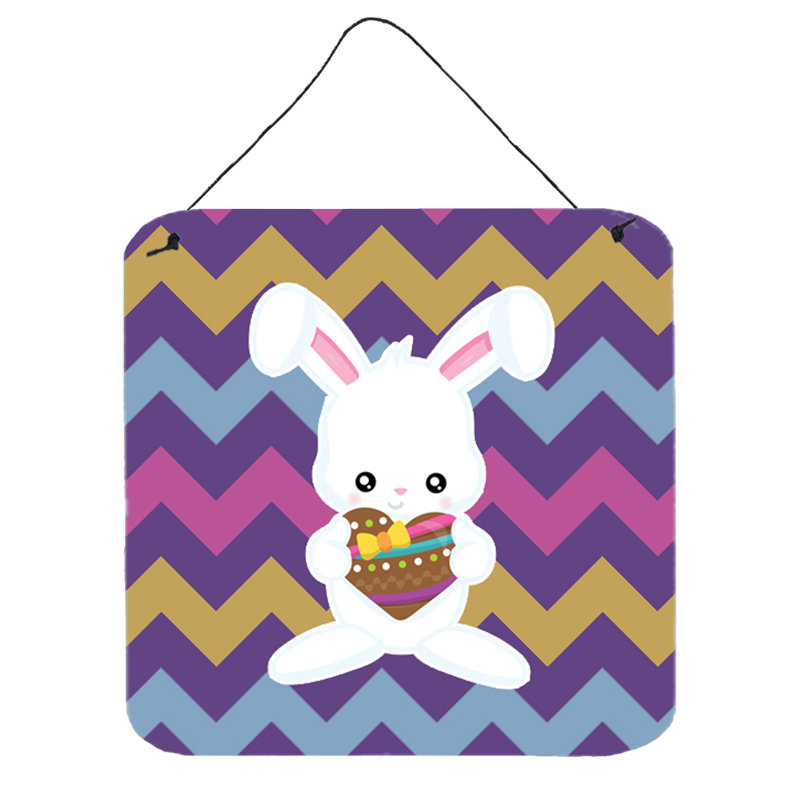 Décoration murale en aluminium pâques lapin avec chocolat