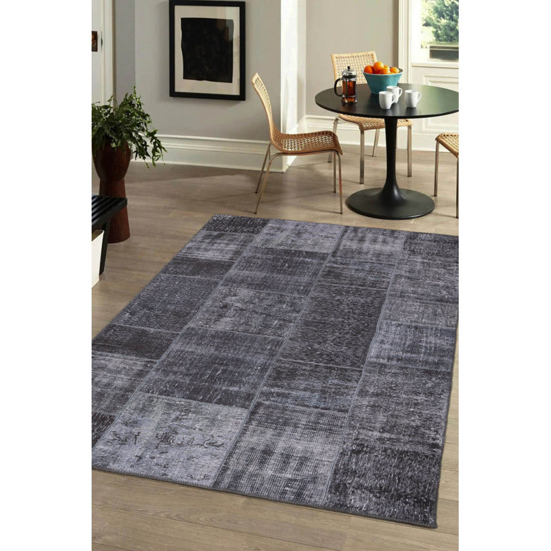 Tapis décoratif gris gris anthracite, Rectangle 3 pi 10 po x 5 pi 3 po