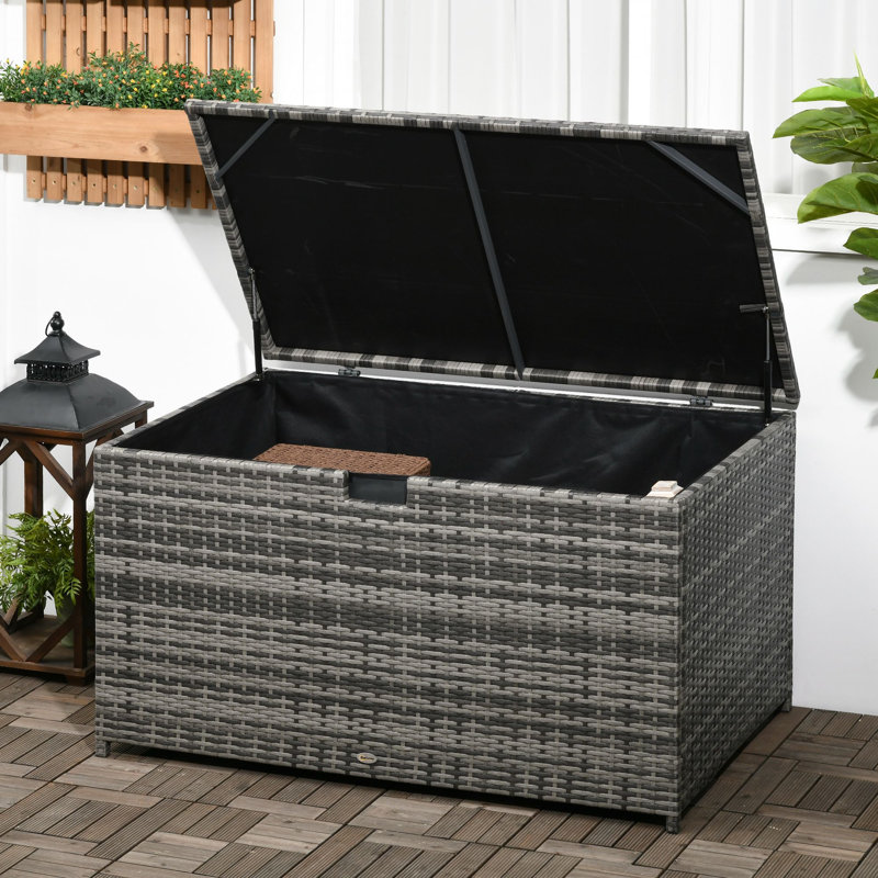 Coffre de terrasse 113 gallons Outsunny, Gris foncé