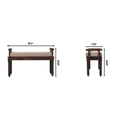 Spindle Cushioned Entryway Bench