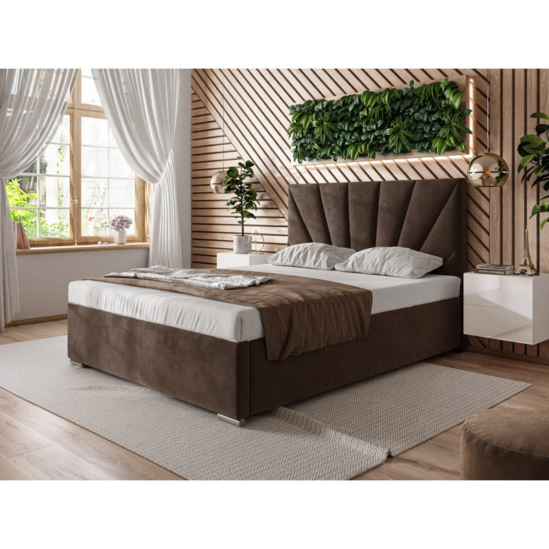 Maeystown Upholstered Ottoman Storage Bed, 160 x 200cm, Chocolate