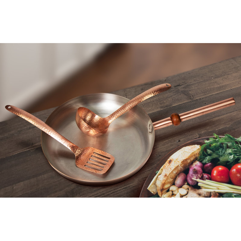 Handmade 12'' Copper Non-Stick Frying Pan Set
